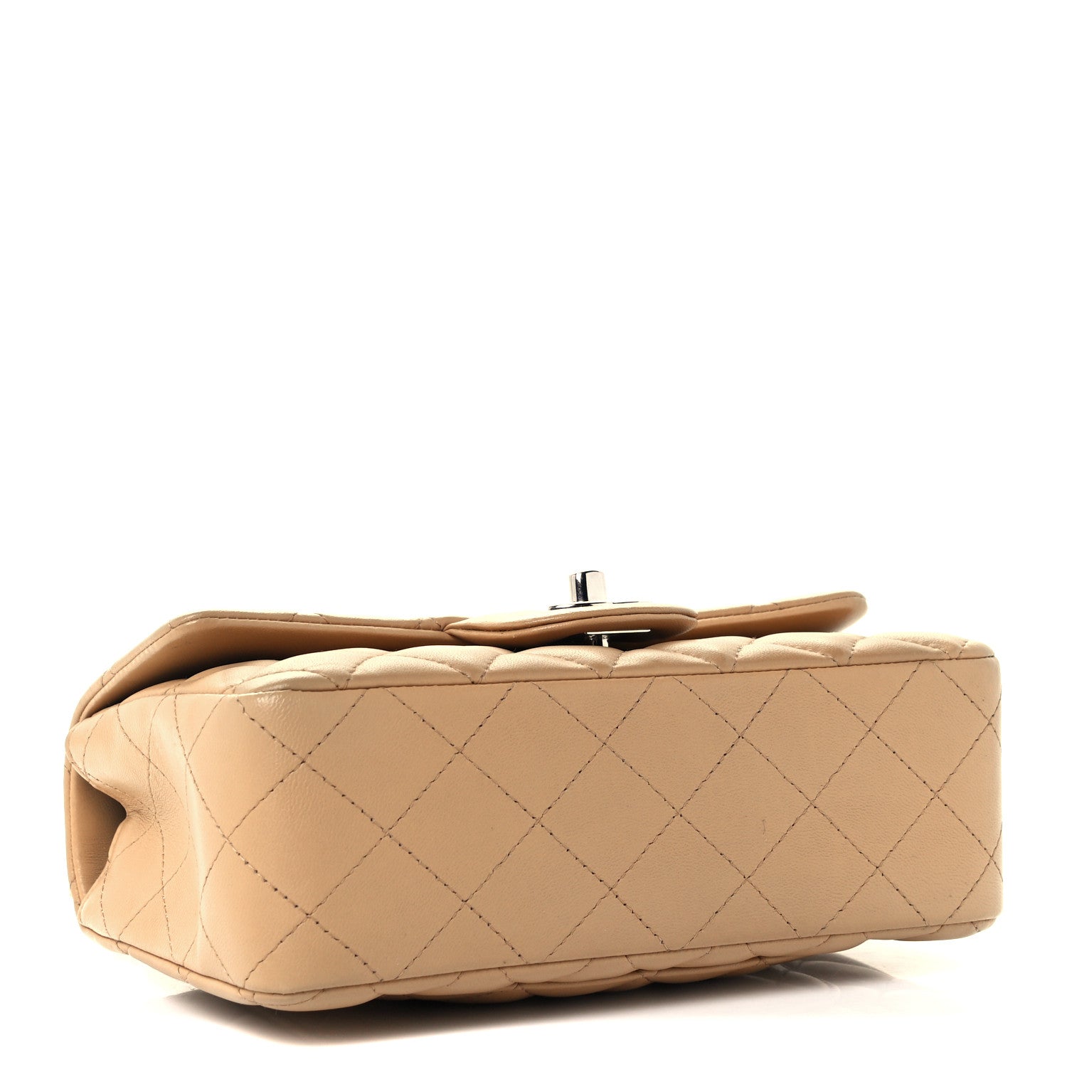 Chanel Lambskin Quilted Mini Rectangular Flap Beige 4 of 12