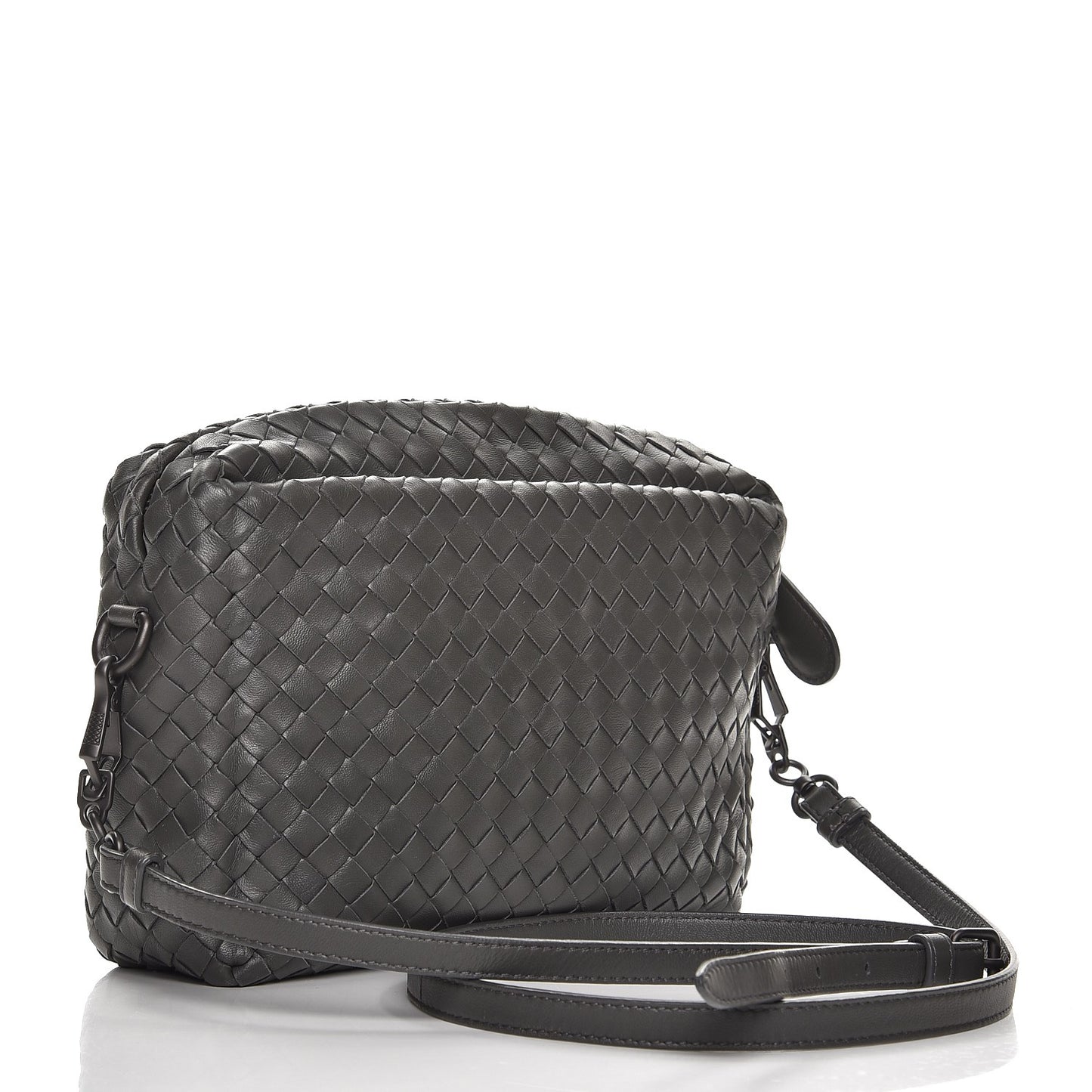 Nappa Intrecciato Small Camera Bag New Light Grey