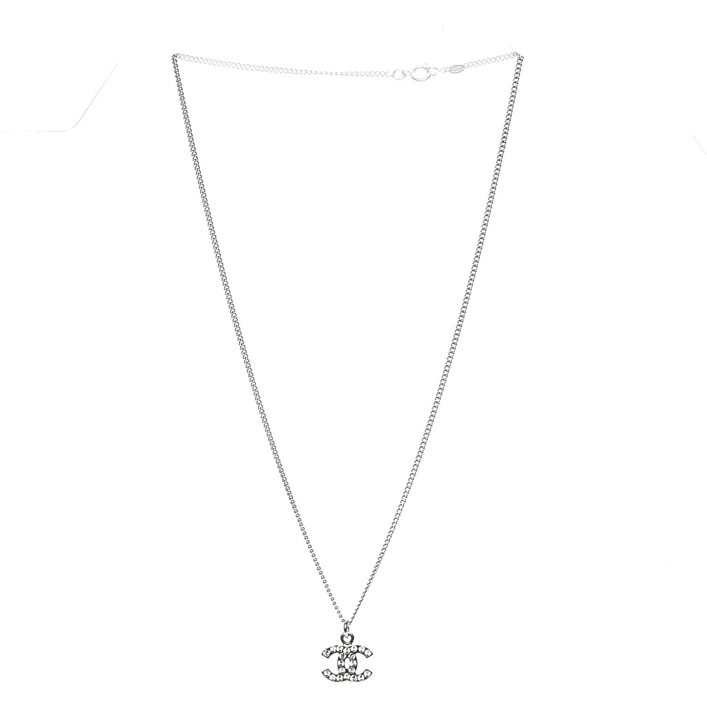 Crystal Timeless CC Necklace Silver