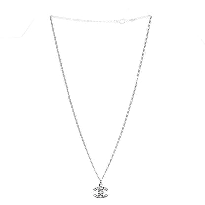 Chanel Crystal Timeless CC Necklace Silver 3 of 6