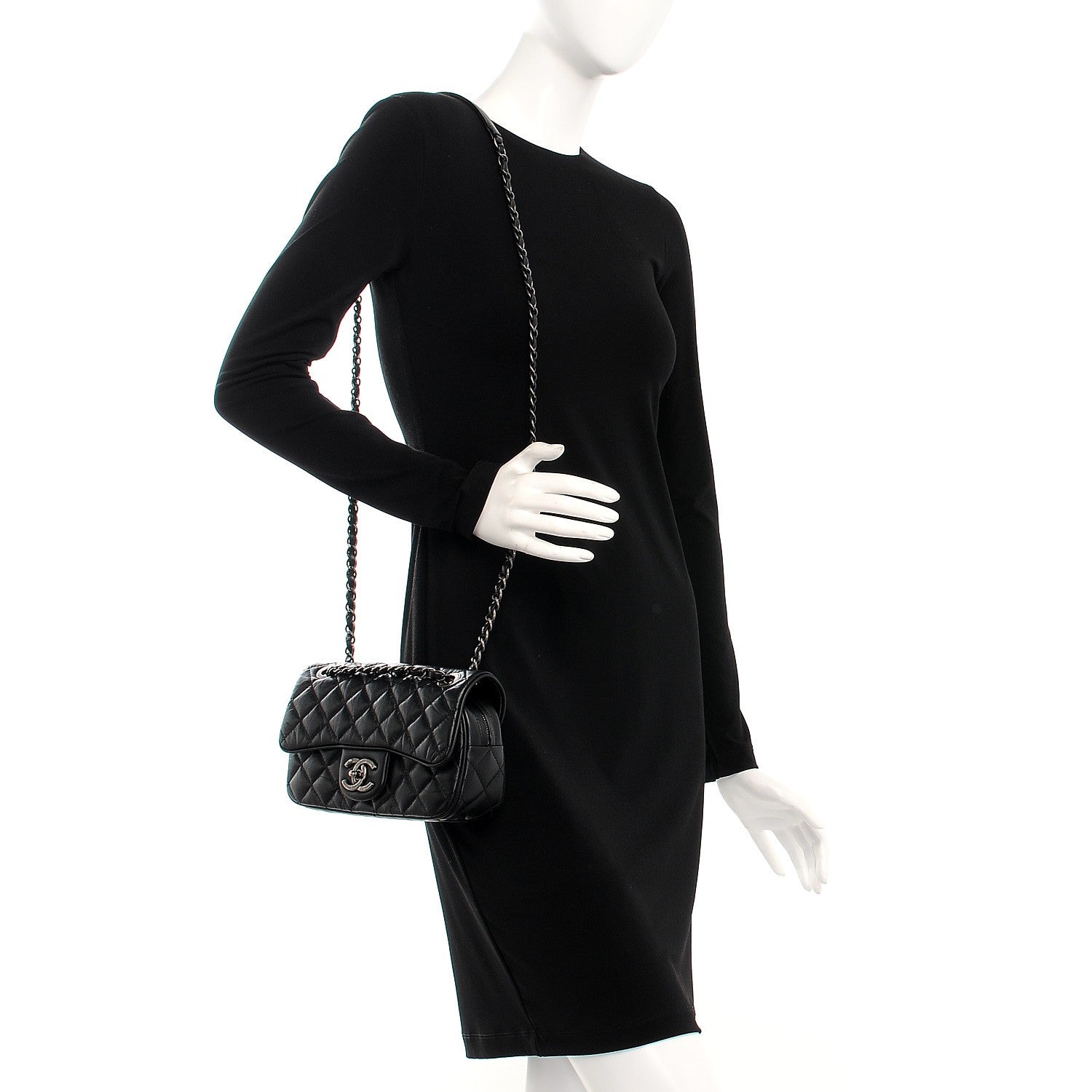 Chanel Aged Calfskin Small Easy Flap Black 2 of 7