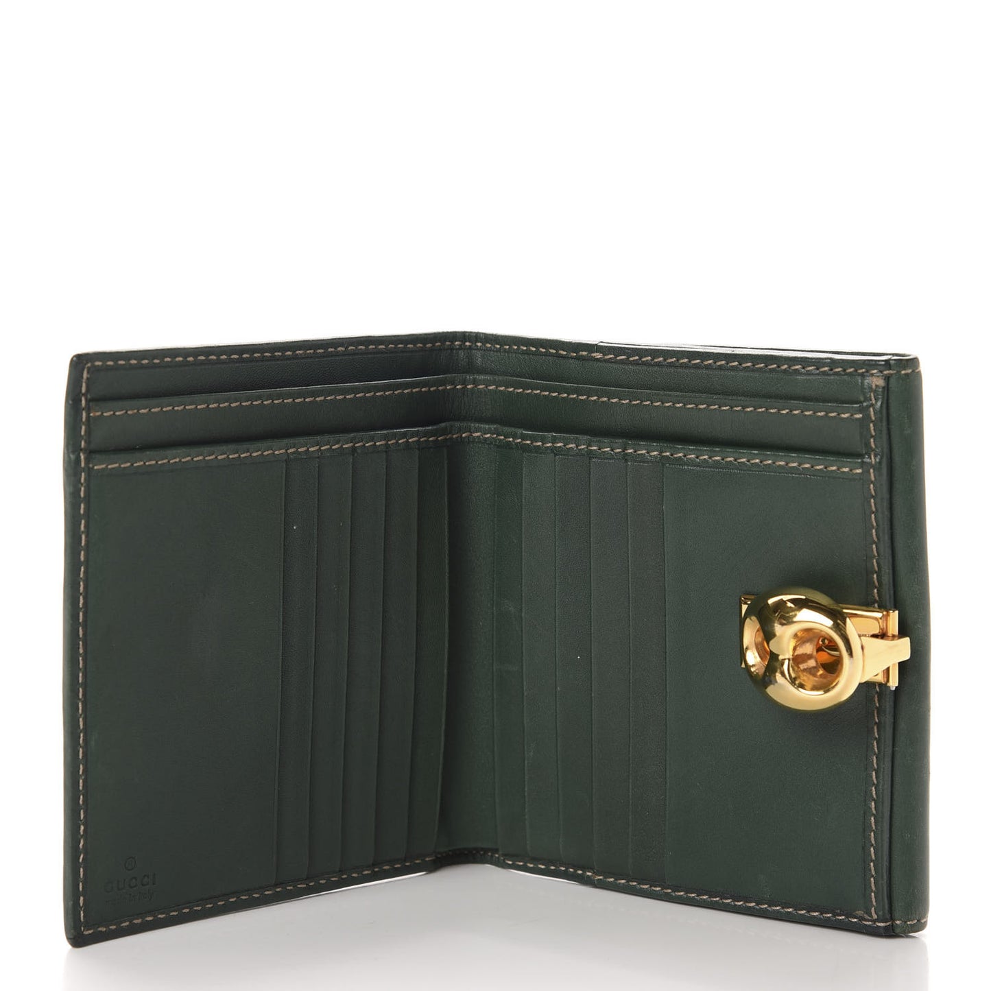 Guccissima Wave French Wallet Boston Green