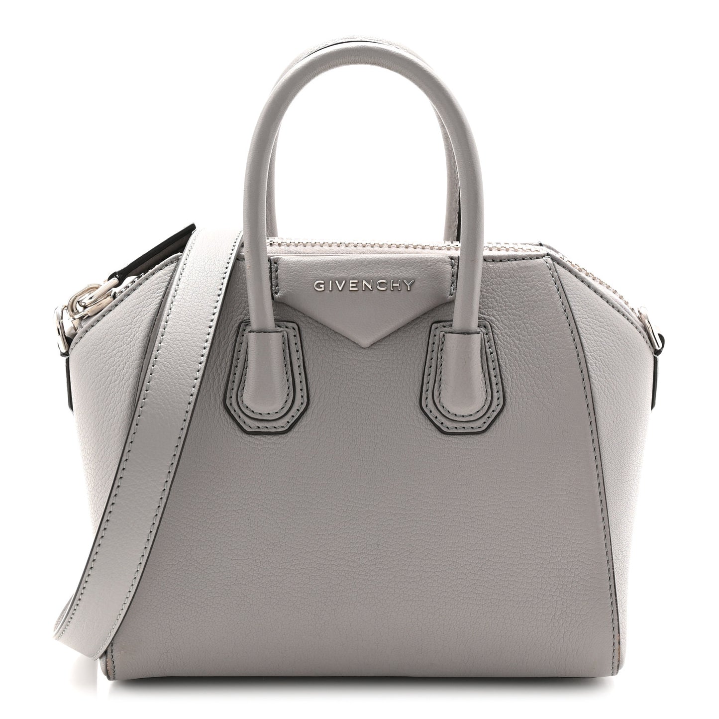 Sugar Goatskin Small Antigona Pearl Grey