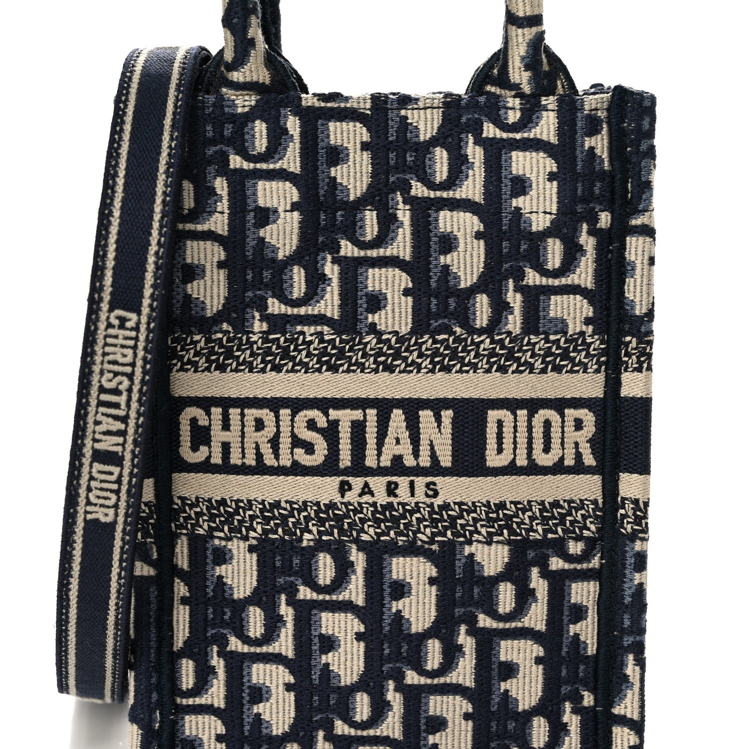 Christian Dior Oblique Mini Book Tote Phone Bag Blue 8 of 11