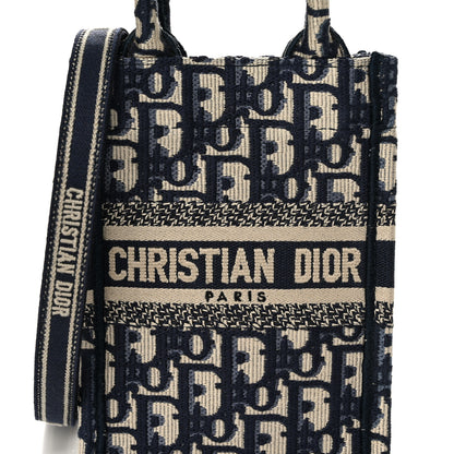 Christian Dior Oblique Mini Book Tote Phone Bag Blue 8 of 11