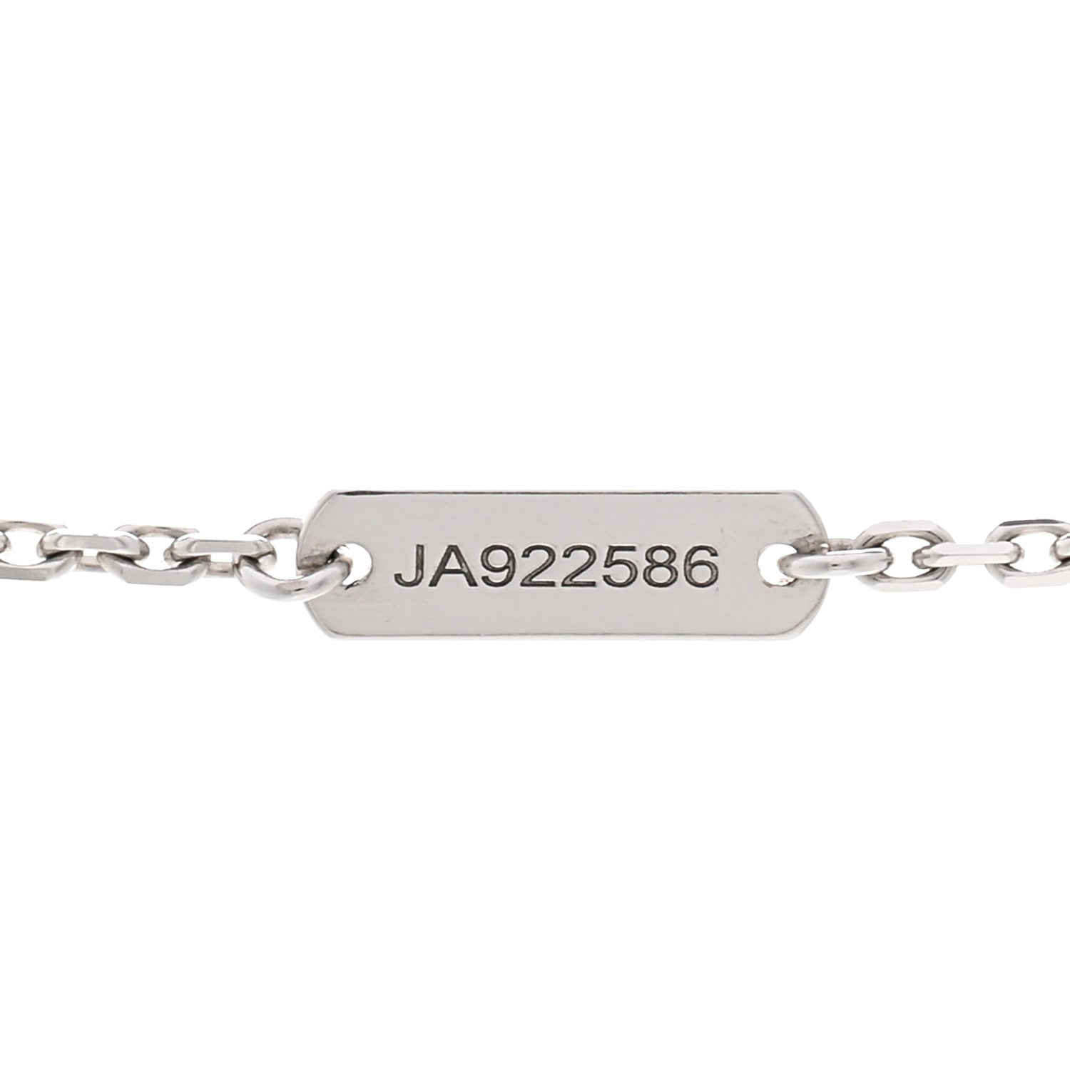 Van Cleef & Arpels 18K White Gold Diamond Guilloche Vintage Alhambra Pendant Necklace 5 of 6