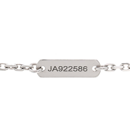 Van Cleef & Arpels 18K White Gold Diamond Guilloche Vintage Alhambra Pendant Necklace 5 of 6