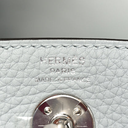 Hermes Taurillon Clemence Mini Lindy 20 Bleu Glacier 7 of 10