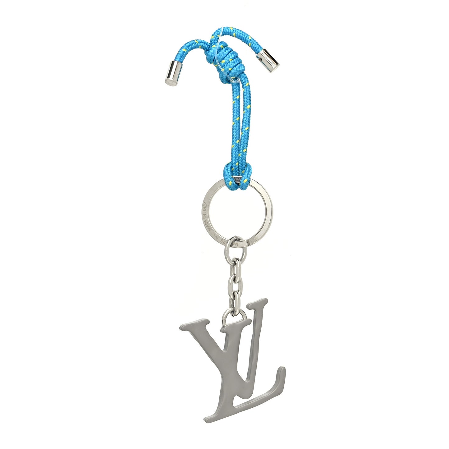 Palladium Rope Bag Charm Key Holder Turquoise