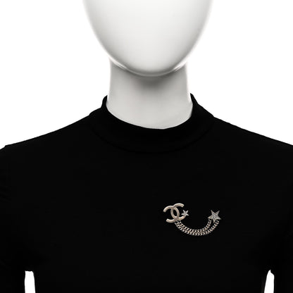 Chanel CC Crystal Chain Star Brooch Gold 2 of 5