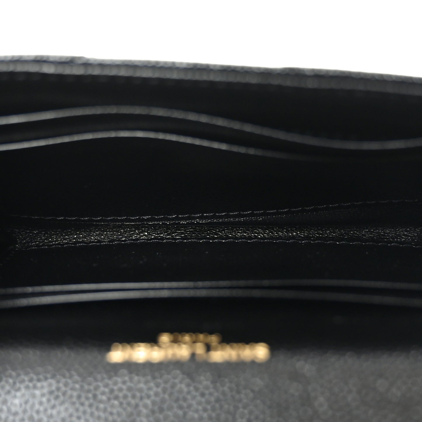 Grain De Poudre Matelasse Chevron Small Monogram Envelope Wallet Black