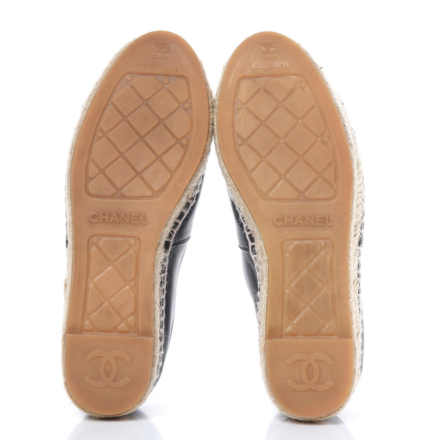 Chanel Lambskin CC Espadrilles 35 Black 10 of 11