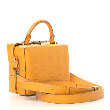 MCM Calfskin Ottomar Monogram Soft Berlin Crossbody Golden Mango 3 of 10