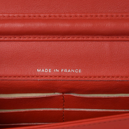 Chanel Patent Calfskin Chevron Quilted Wallet On Chain WOC Red 7 of 12