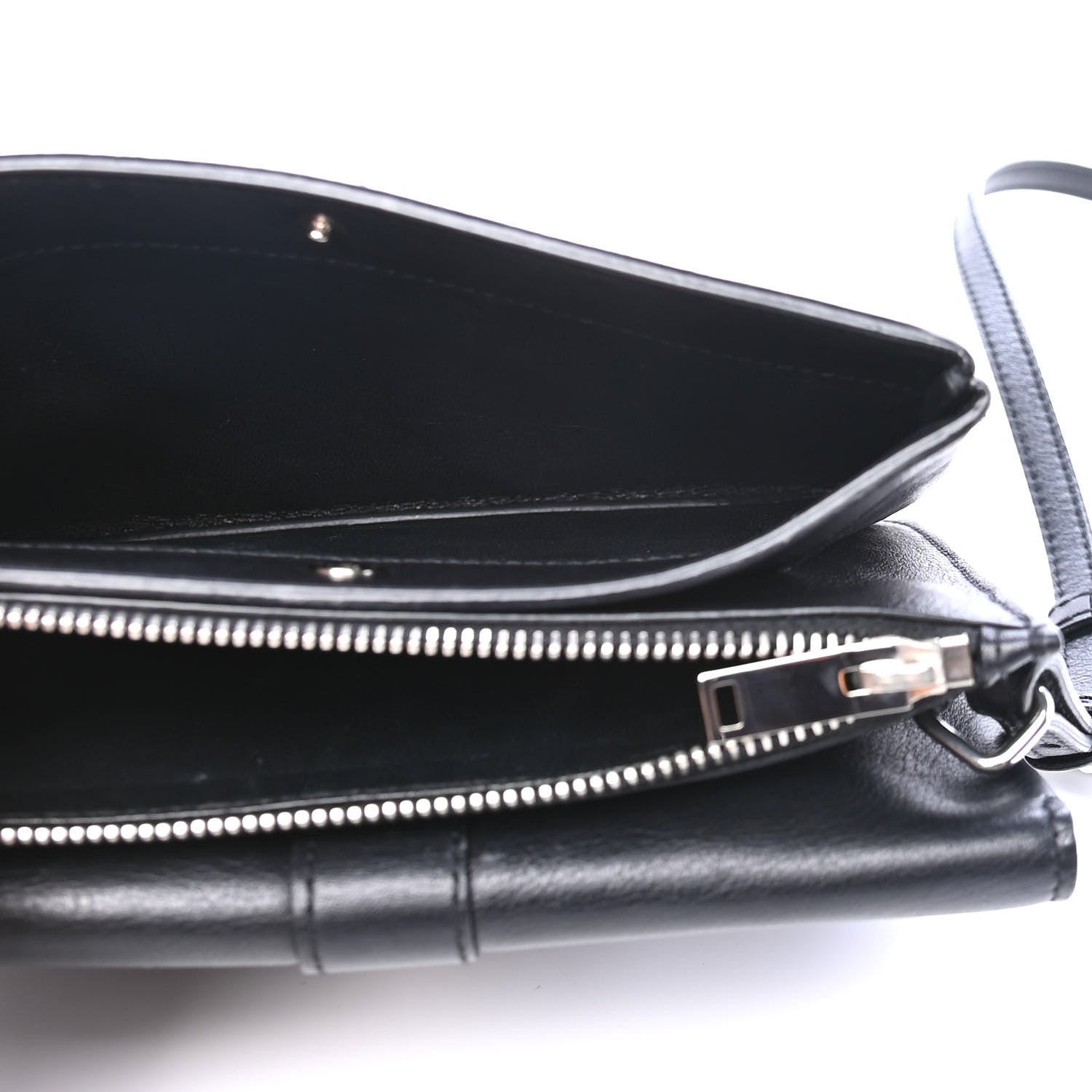 Saint Laurent Calfskin Monogram Tri Pocket Crossbody Bag Black 4 of 5