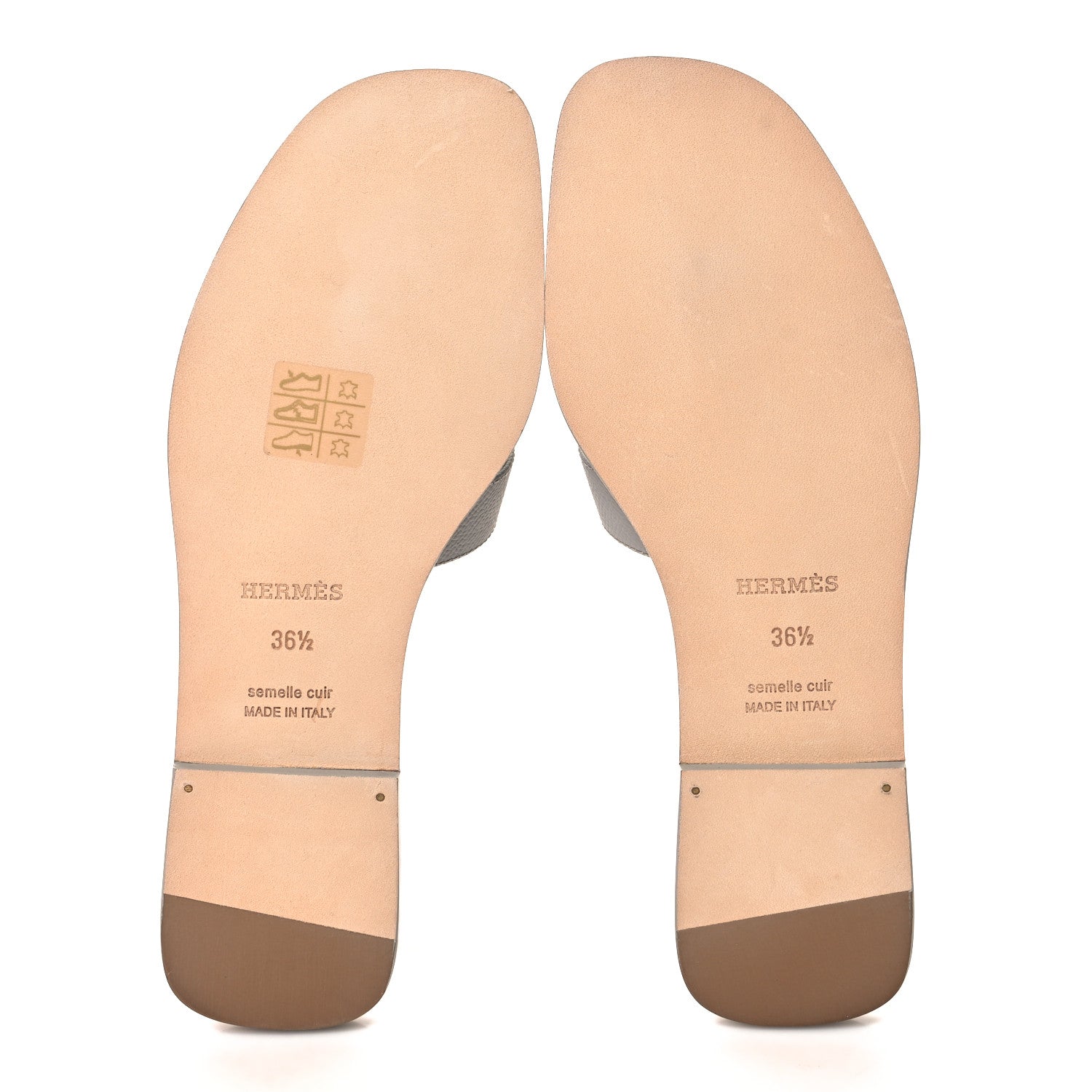 Hermes Epsom Oran Sandals 36.5 Bleu Glacier 5 of 9