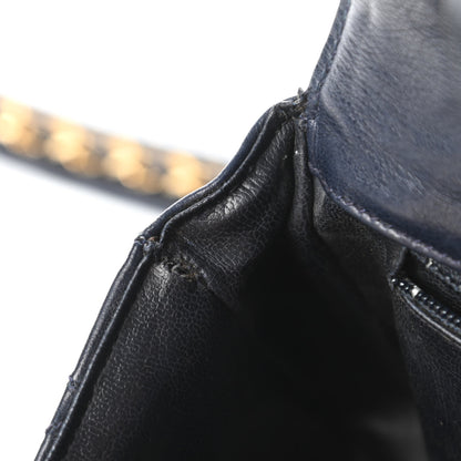 Chanel Lambskin Quilted Flap Waist Belt Bag Navy 11 of 13