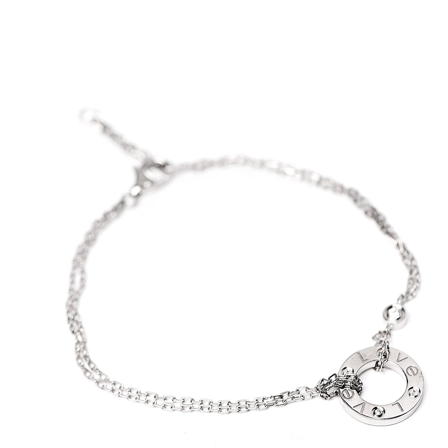 Cartier 18K White Gold Diamond LOVE Bracelet 1 of 7
