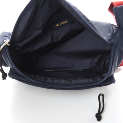 Balenciaga Sport Nylon Logo Embroidered Wheel Beltpack Navy Blue Red 5 of 11