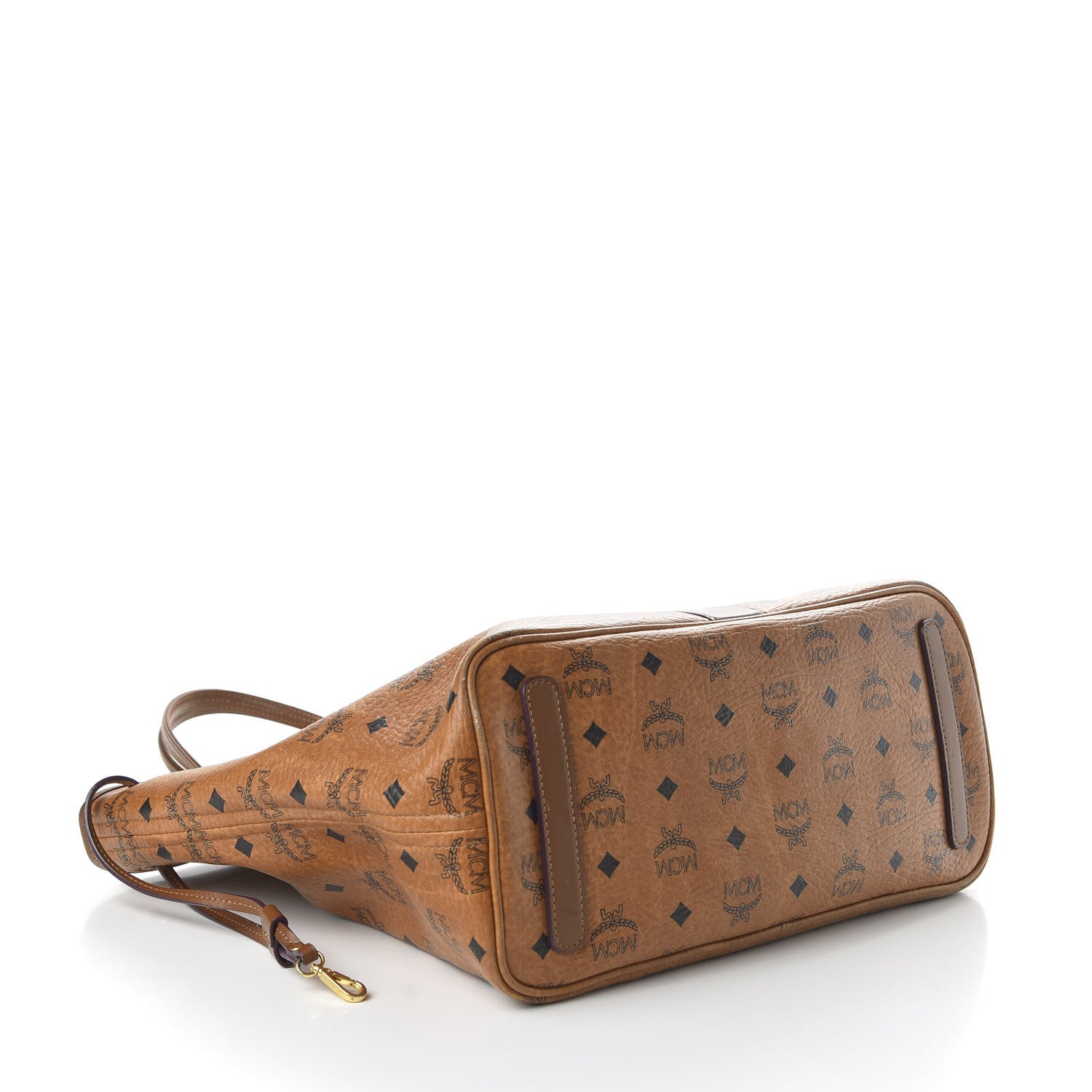 MCM Visetos Medium Liz Reversible Shopper Tote Cognac 4 of 15