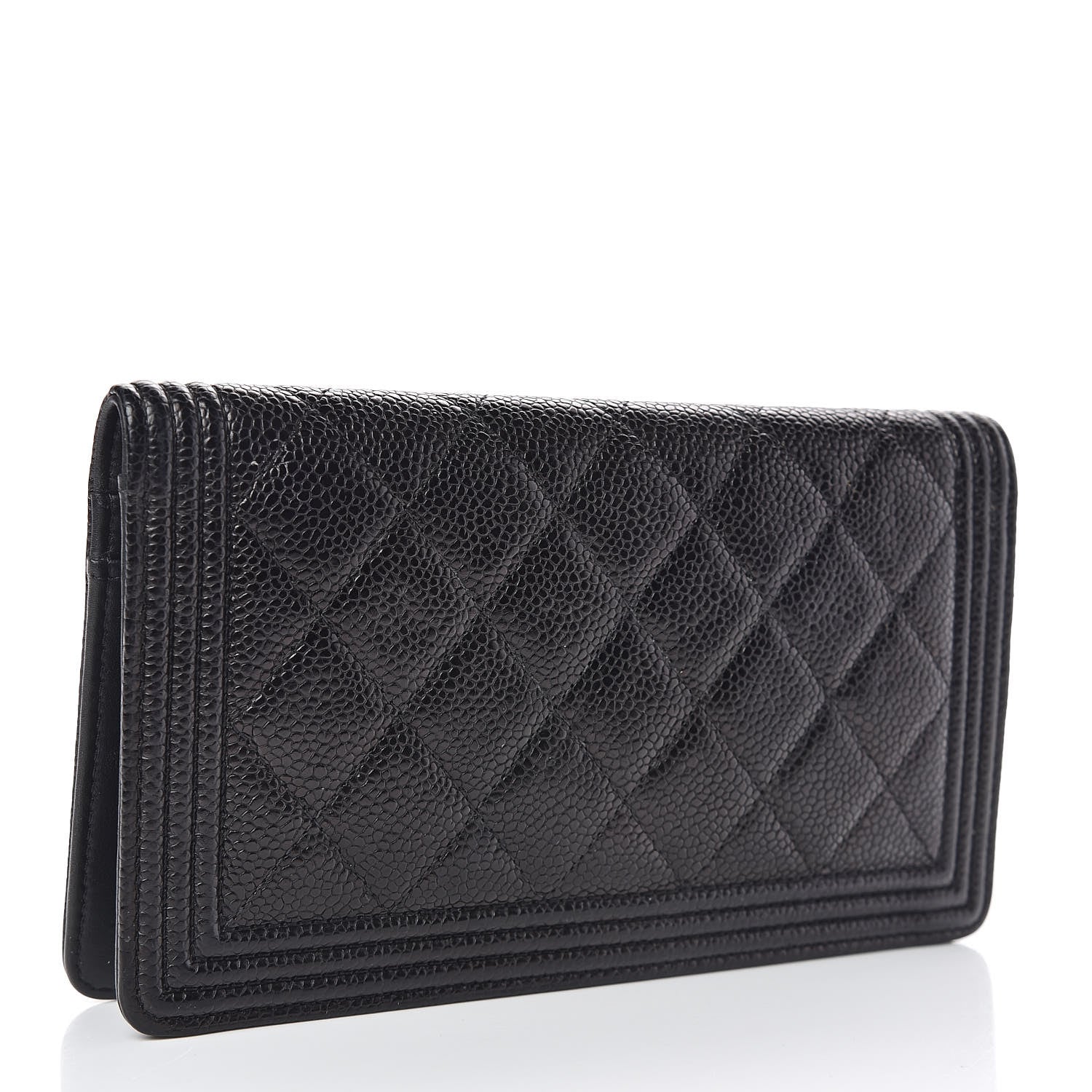 Chanel Caviar Quilted Boy Yen Wallet Black 3 of 8