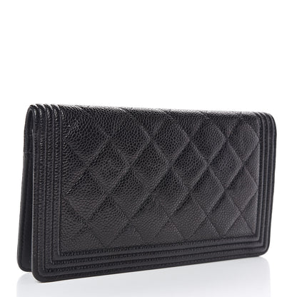 Chanel Caviar Quilted Boy Yen Wallet Black 3 of 8