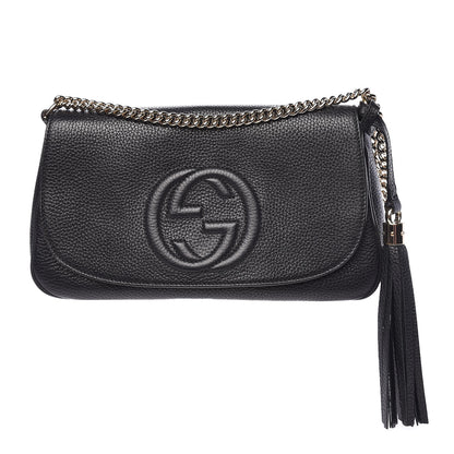 Gucci Pebbled Calfskin Medium Soho Flap Crossbody Black 1 of 11