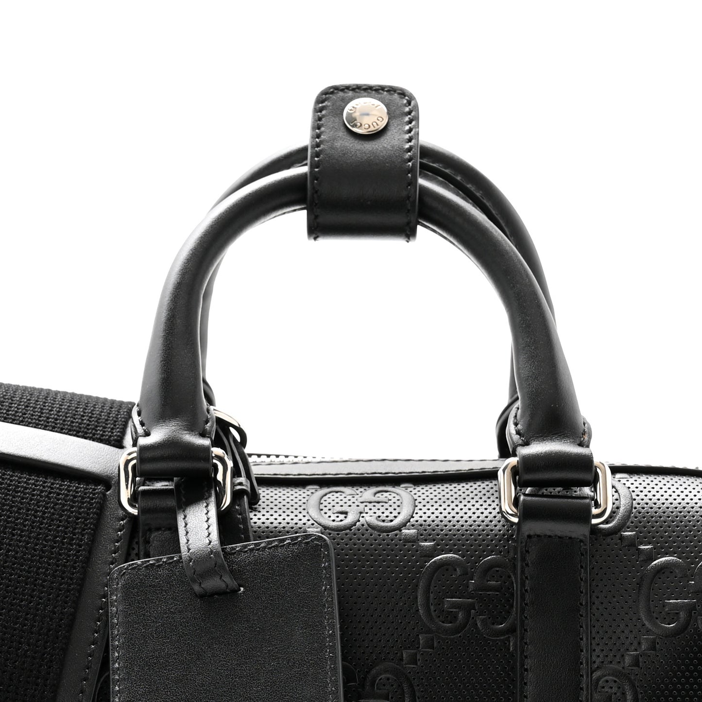 Calfskin GG Tennis Embossed Mini Duffle Bag Black