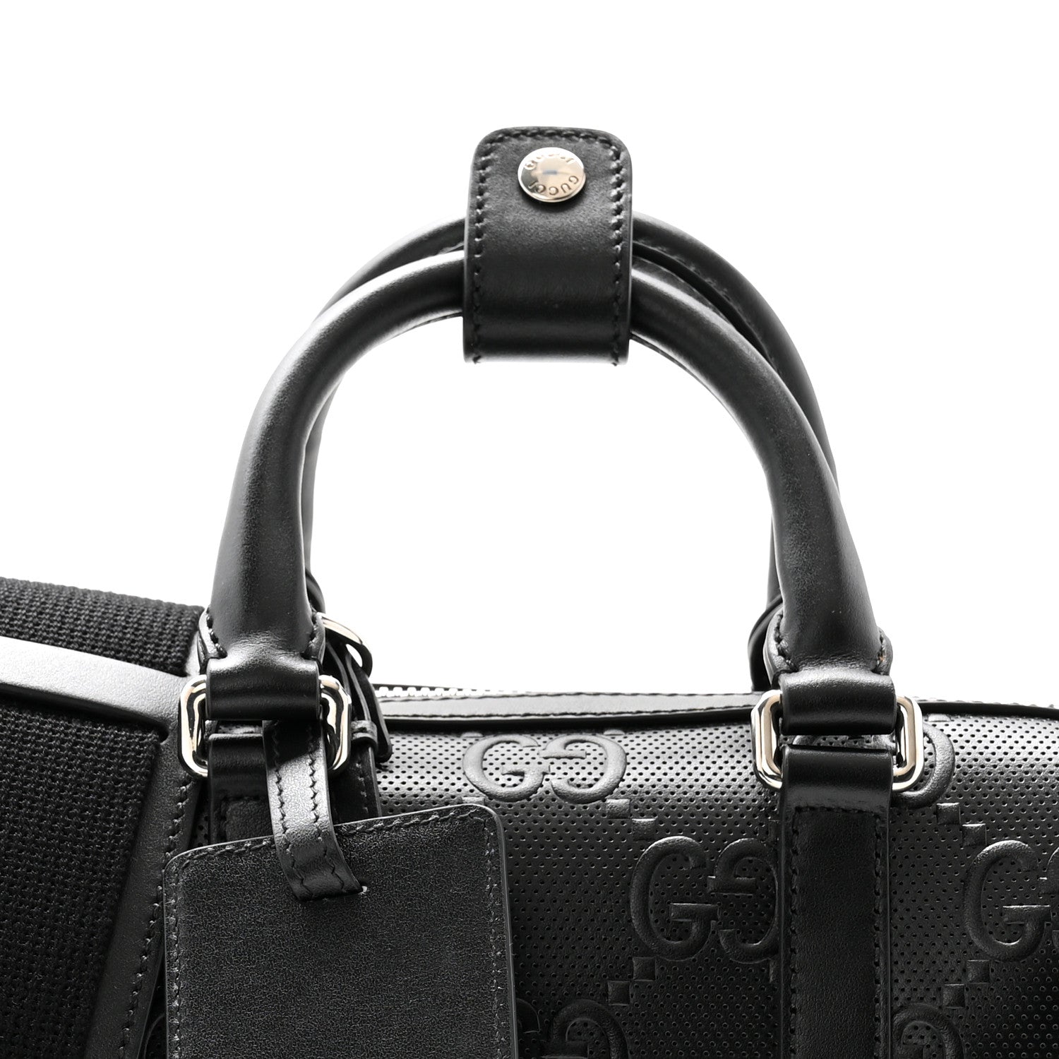 Gucci Calfskin GG Tennis Embossed Mini Duffle Bag Black 8 of 11