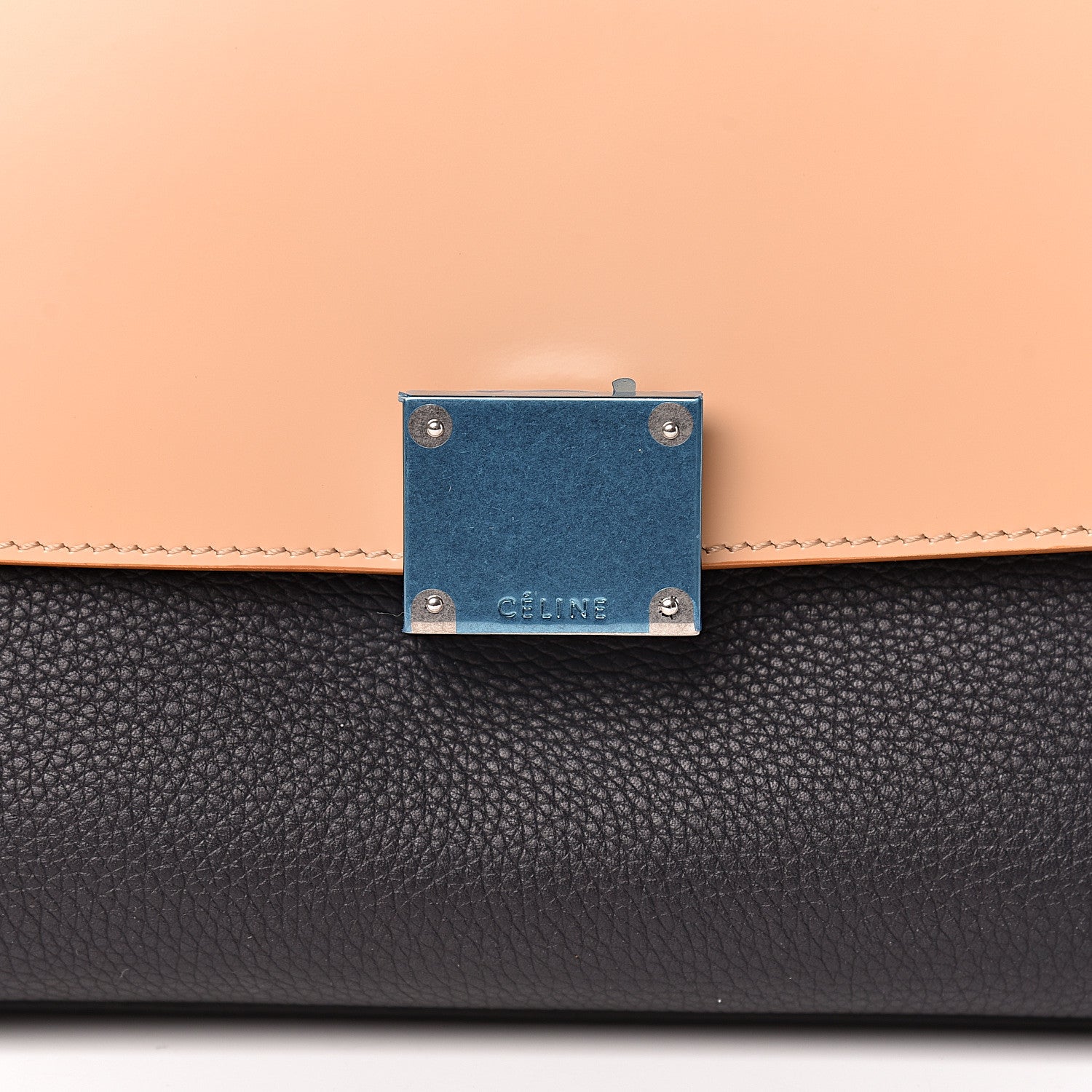 Celine Spazzolato Calfskin Nubuck Small Tri-color Trapeze Nude 8 of 10