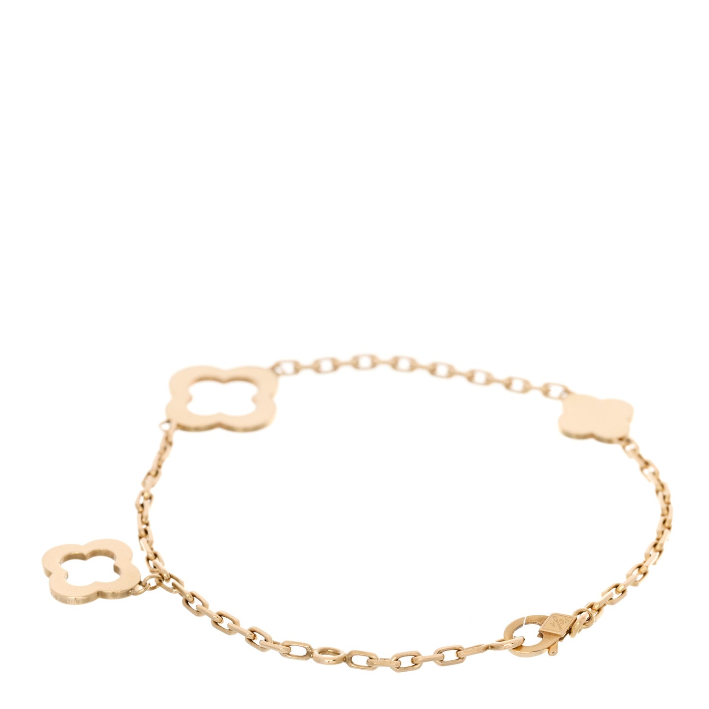 18K Yellow Gold 3 Motifs Byzantine Alhambra Bracelet