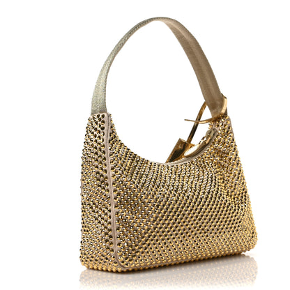 Prada Satin Crystal Mini Re-Edition 2000 Bag Platino 2 of 5
