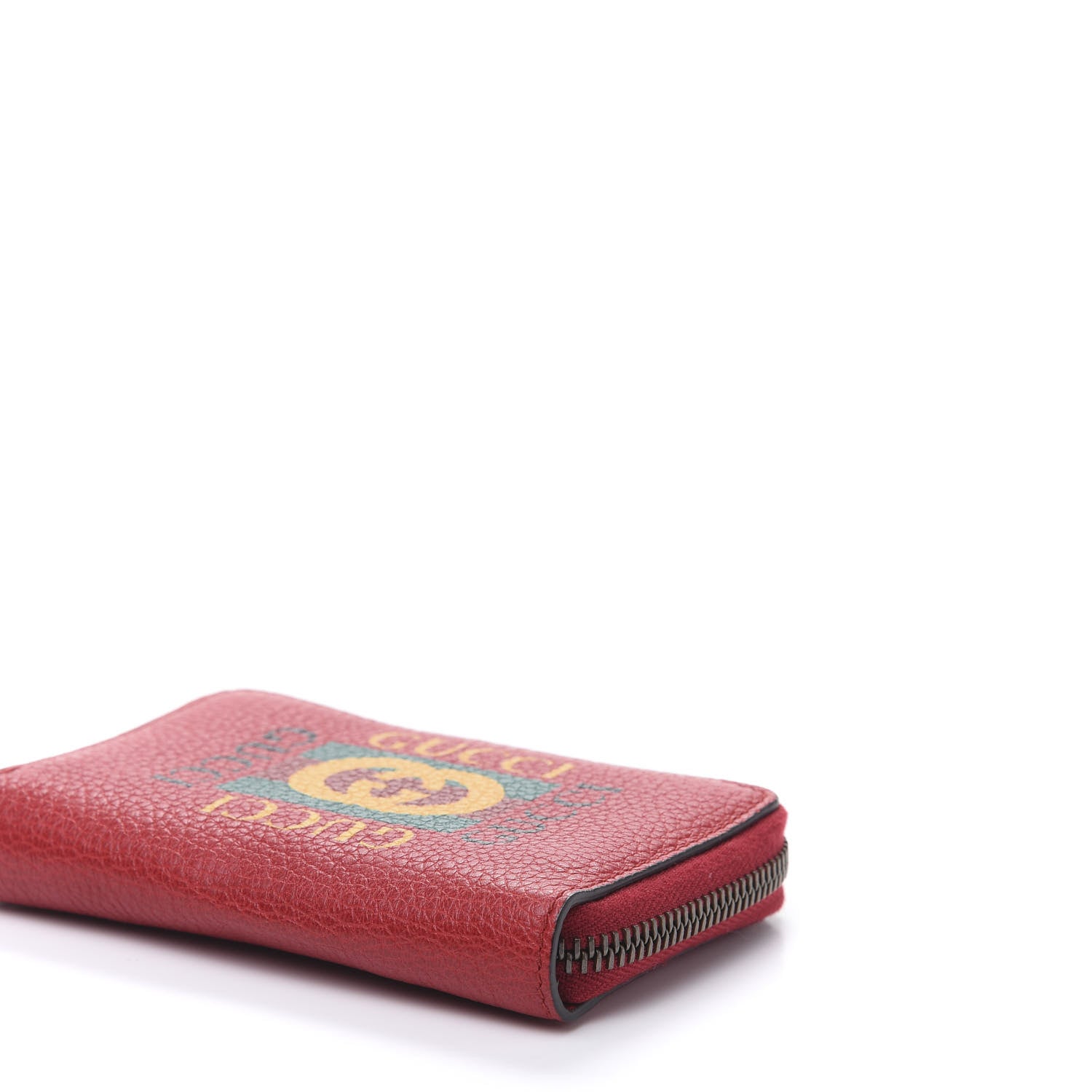 Gucci Calfskin Logo Zip Around Card Case Hibiscus Red 8 of 8