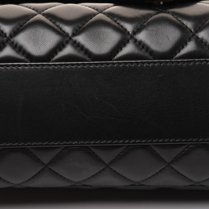 Chanel Lambskin Quilted Jumbo Grocery By Chanel Drawstring Shopping Bag Black 21 of 25