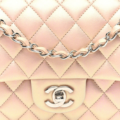 Chanel Iridescent Calfskin Quilted Medium Double Flap Pink 8 of 10