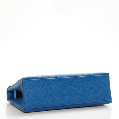 Hermes Epsom Kelly Pochette Clutch Bleu Izmir 4 of 19