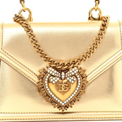 Dolce & Gabbana Metallic Nappa Small Devotion Envelope Top Handle Bag Gold 7 of 10