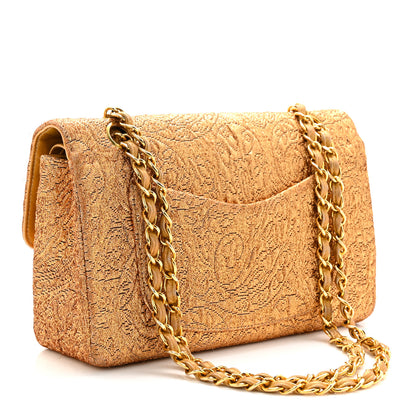 Chanel Metallic Brocade Quilted Small Double Flap Gold 3 of 10