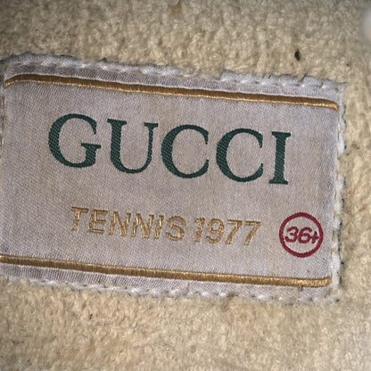 Gucci GG Monogram Web Womens 1977 Tennis Sneakers 36.5 Beige Ebony Mystic White 8 of 12