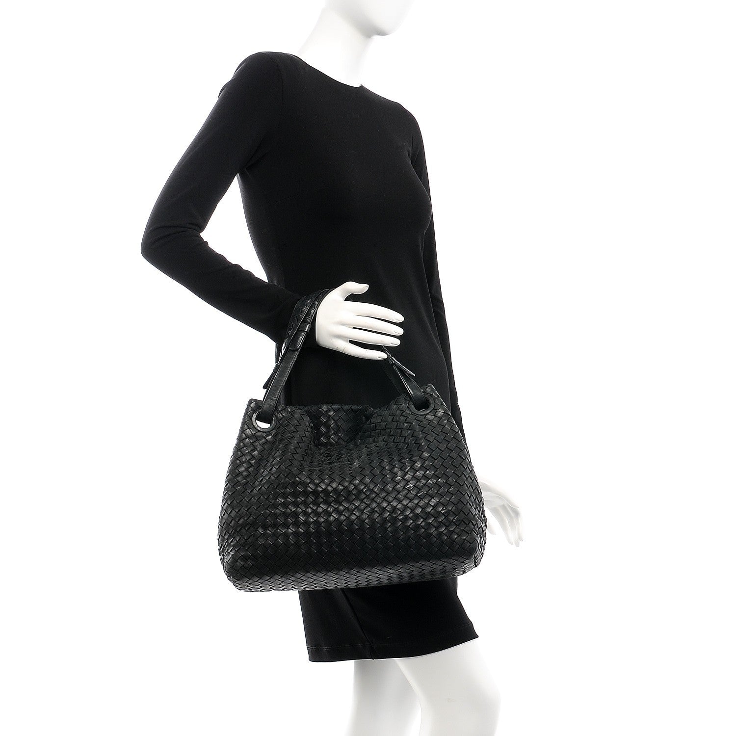Bottega Veneta Nappa Intrecciato Medium Garda Bag Black 2 of 15