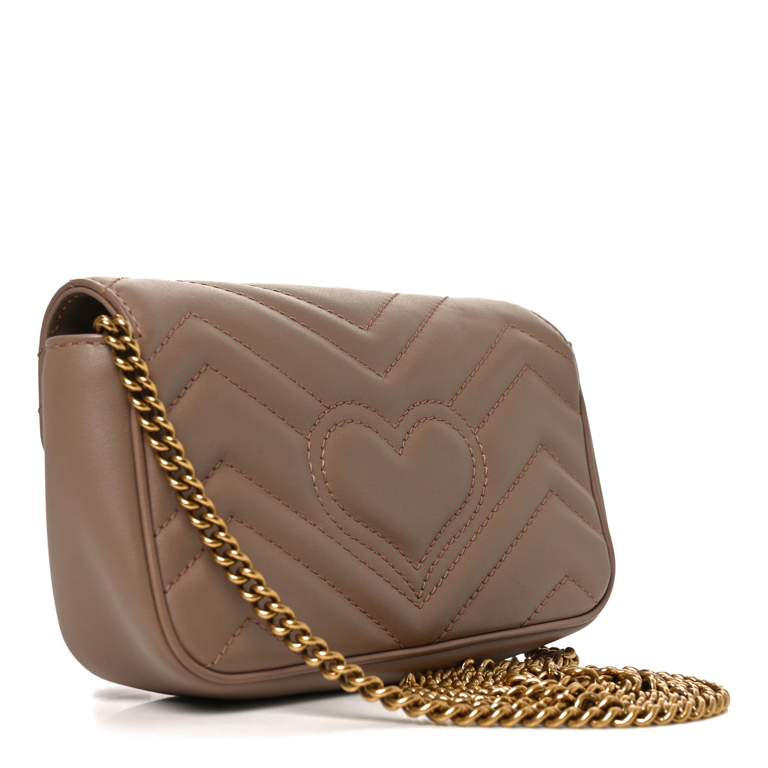 Gucci Calfskin Matelasse Super Mini GG Marmont Shoulder Bag Porcelain Rose 3 of 11