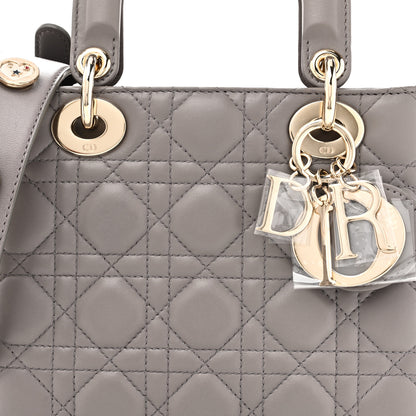 Christian Dior Lambskin Cannage Small Lucky Badges My Lady Dior Grey 8 of 10