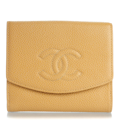 Chanel Caviar Timeless CC Compact French Wallet Beige 1 of 10