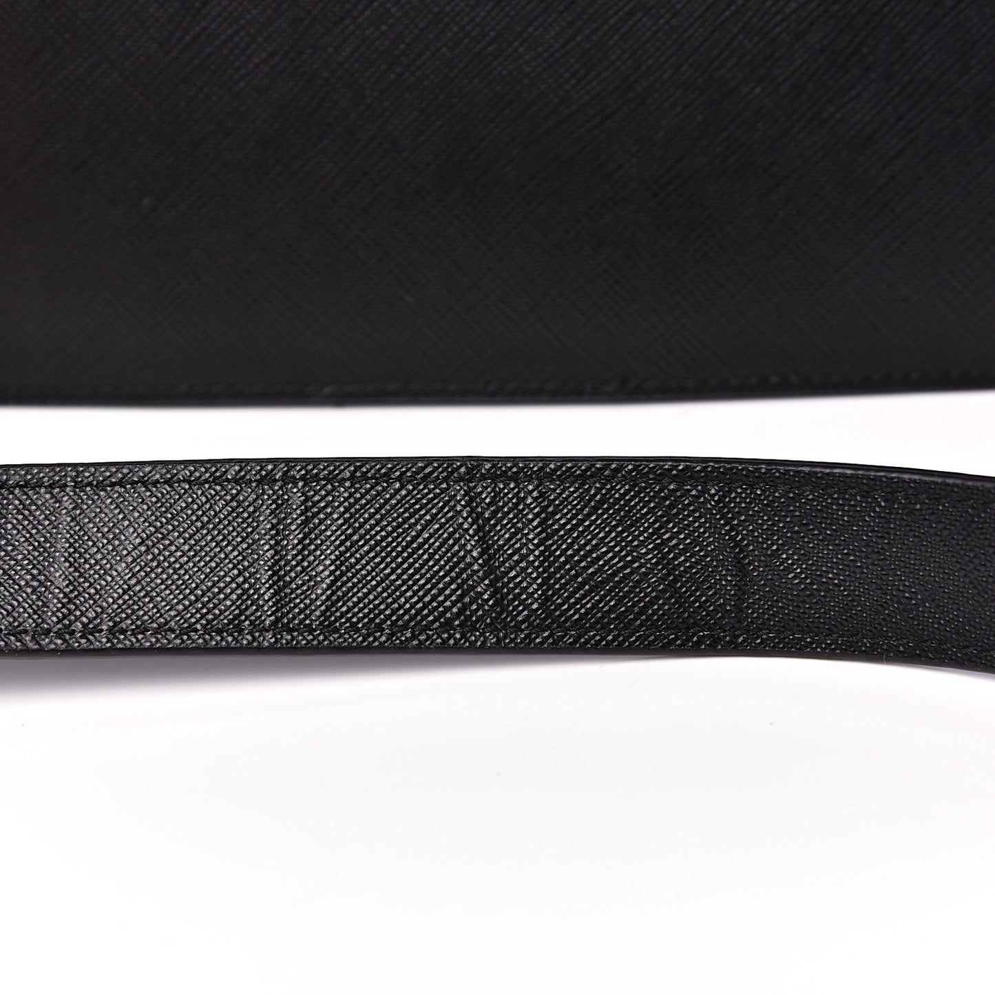 Saffiano Soft Calfskin Chain Crossbody Bag Black
