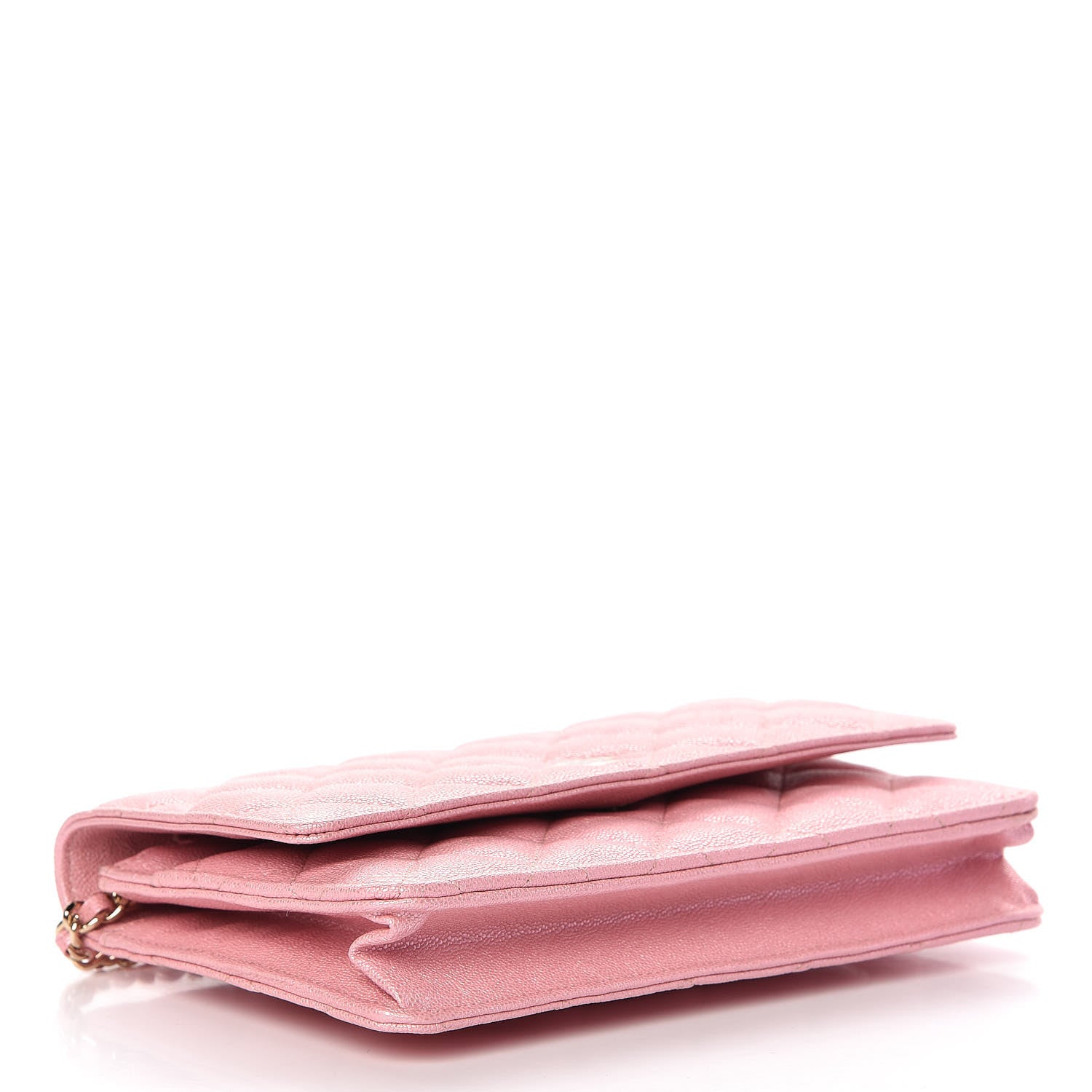 Chanel Iridescent Caviar Quilted Wallet on Chain WOC Rose Pink 4 of 9