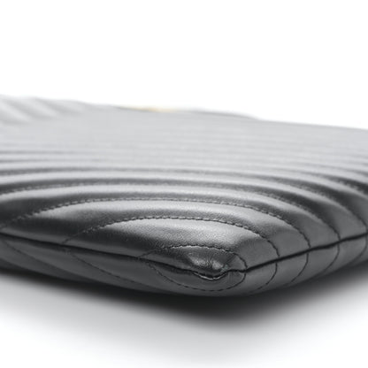 Saint Laurent Calfskin Matelasse Chevron Monogram Document Holder Black 9 of 9
