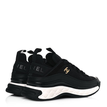 Chanel Velvet Calfskin Mixed Fibers CC Sneakers 36 Black 4 of 7