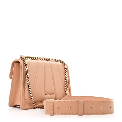 Bulgari Quilted Nappa Smooth Calfskin Serpenti Forever Diamond Blast Sunshine Shoulder Bag Beige 4 of 12
