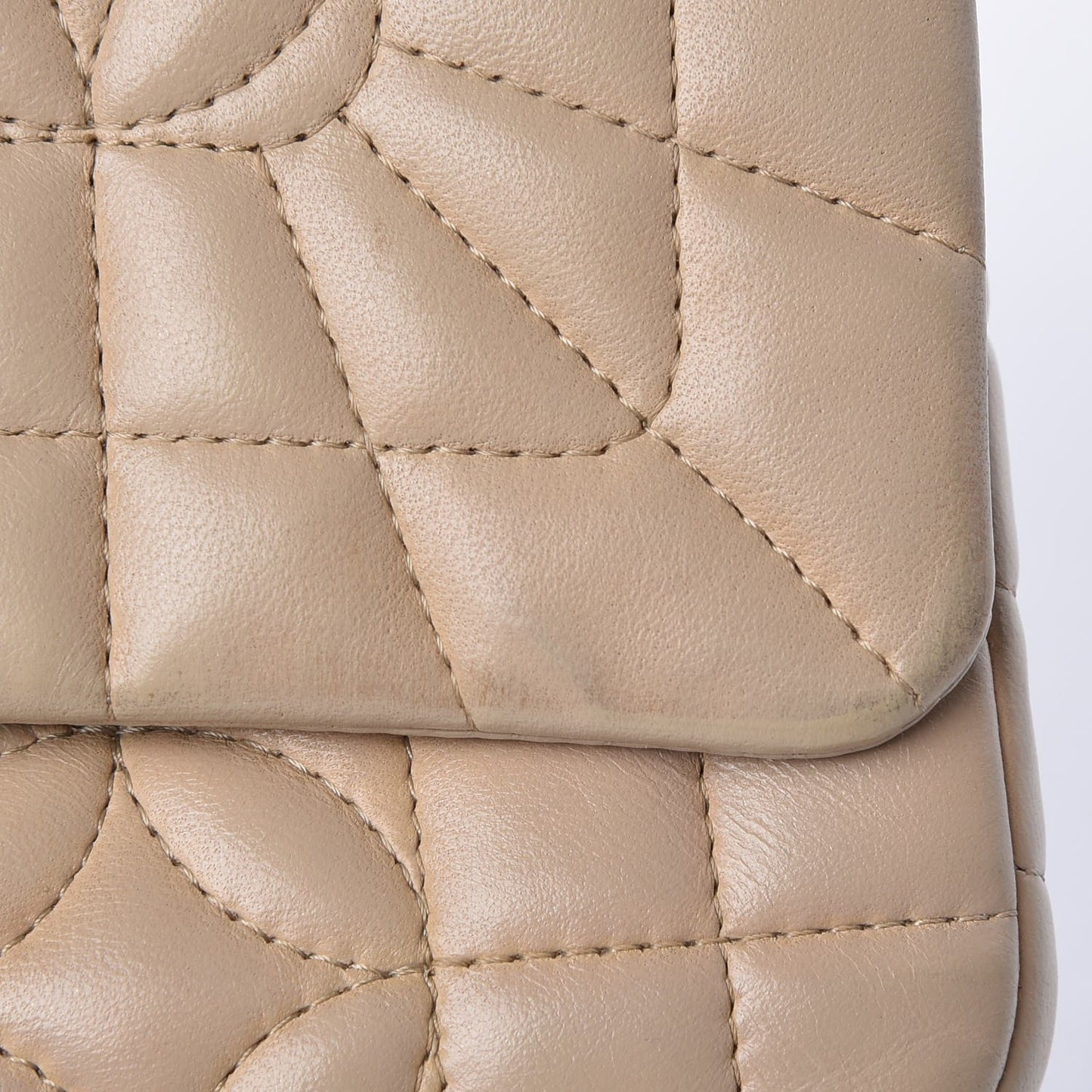 Lambskin Mini Lady Graphic Flap Ivory