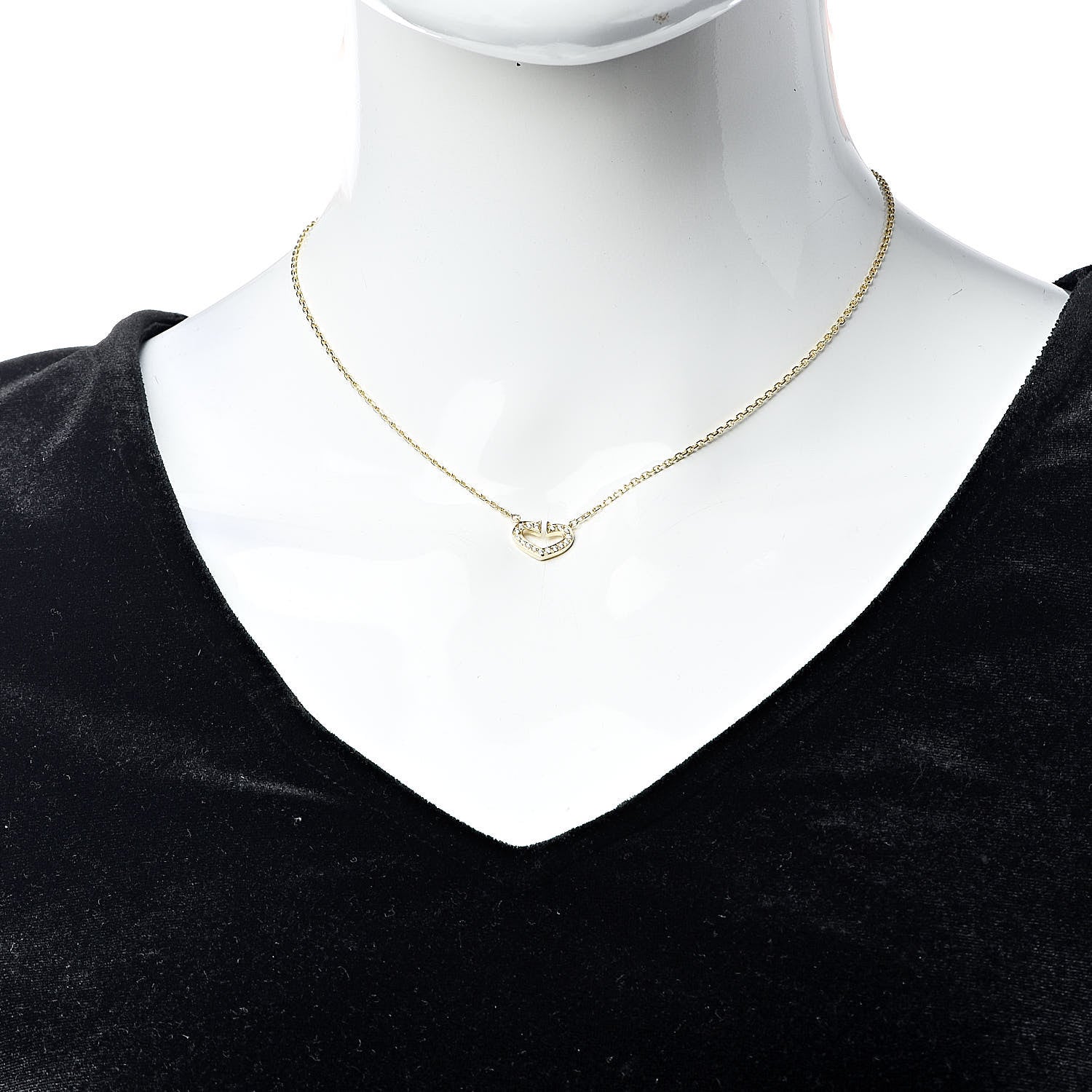 Cartier 18K Yellow Gold Diamond Hearts And Symbols Pendant Necklace 2 of 6
